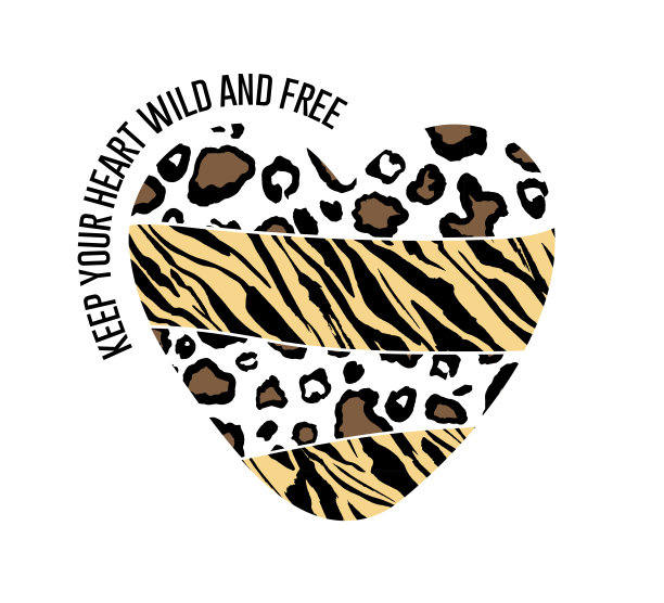 心形动物印花设计，矢量设计为时尚图片下载