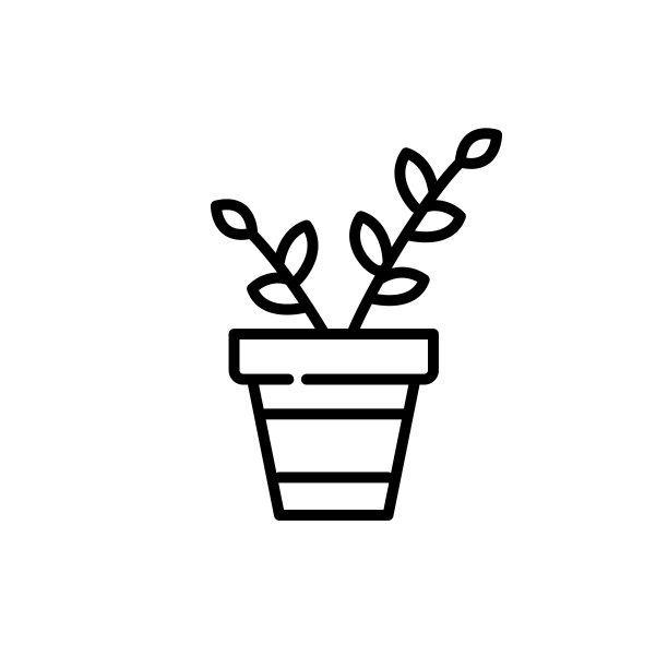 无花果植物在花盆。家庭室内装饰。像素完美，可编辑的笔画线图标图片下载