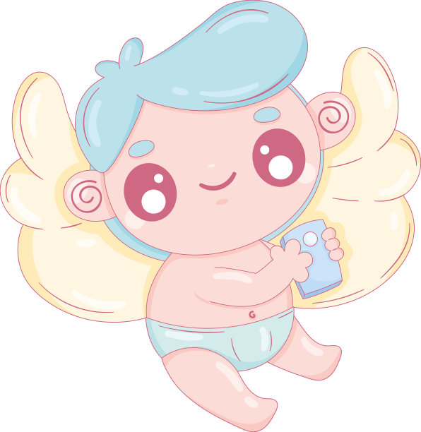 带手机的丘比特天使图片下载