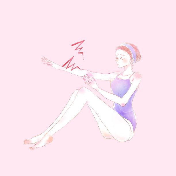 一个担心手臂疼痛的女人图片下载