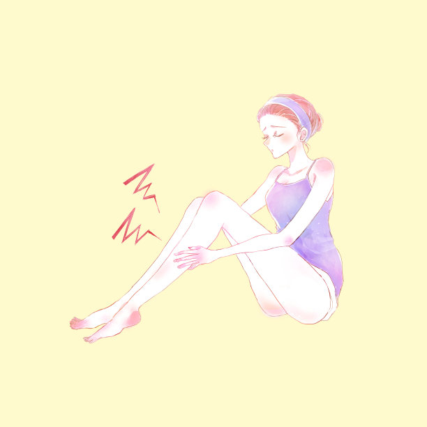 一个担心腿痛的女人图片下载