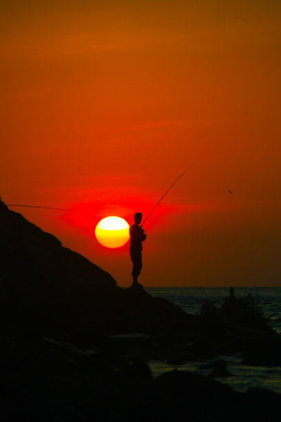 渔民剪影图片下载
