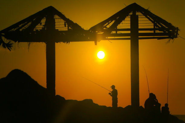 渔民剪影图片下载