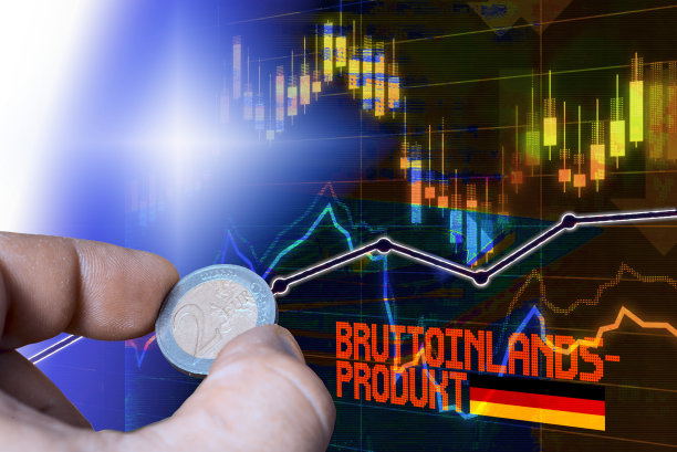 德国的国内生产总值和一欧元硬币图片下载