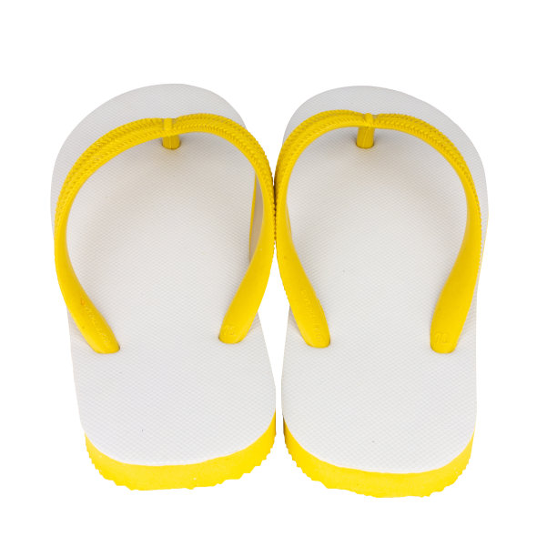 凉鞋人字拖颜色黄色孤立在白色背景图片下载