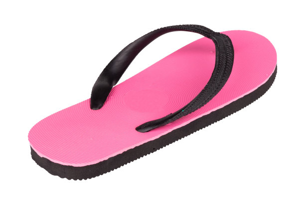 凉鞋，人字拖，粉红色，黑色，白色背景图片下载