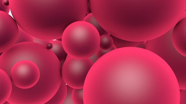 2023年洋红色万岁。白色背景上不同大小的气球特写。Viva洋红色抽象背景。3 d渲染。图片下载