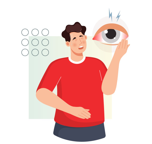 眼睛刺激性真菌感染患者-粉红色眼睛-插图图片下载