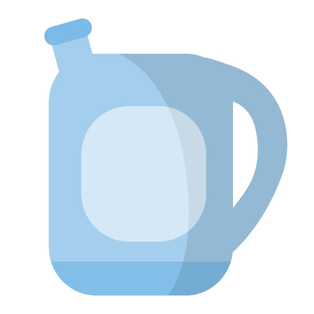 塑料杰瑞罐在灰蓝色的颜色，平面，孤立的对象在一个白色背景，矢量插图，图片下载