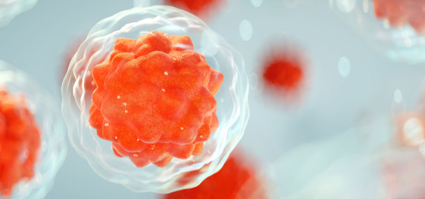 人类细胞或胚胎干细胞显微镜背景的3D渲染图片下载