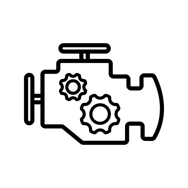 汽车引擎轮廓矢量图标孤立在白色背景。汽车引擎线图标的网页，移动和ui设计图片下载