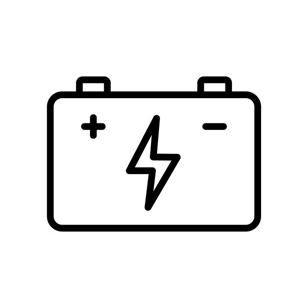 汽车电池轮廓矢量图标孤立在白色背景。汽车电池线图标的网页，移动和ui设计图片下载