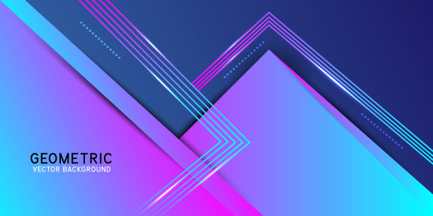 现代未来派蓝色和粉色几何背景图片下载