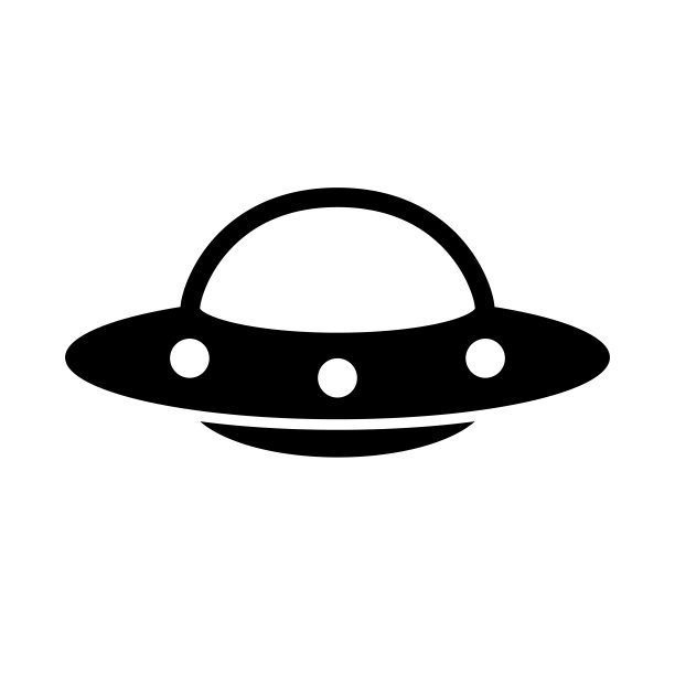 飞碟剪影图标。不明飞行物或不明飞行物。科幻小说。向量。图片下载