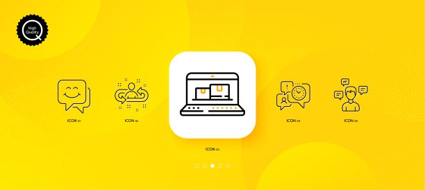 笑脸，对话信息和招聘最小线图标。对于web应用，打印。向量图片下载