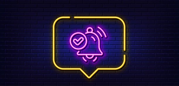 已选提醒线性图标：闹钟铃铛图片下载