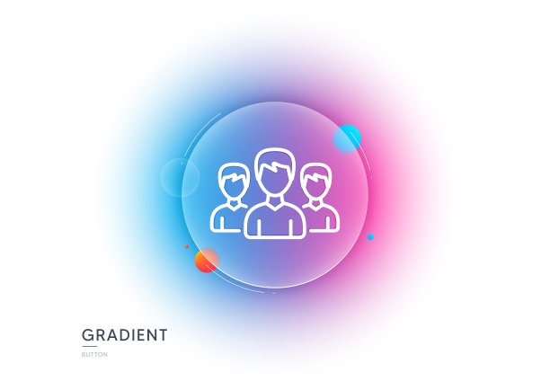 群组线图标。用户或群控标志。渐变模糊按钮。向量图片下载