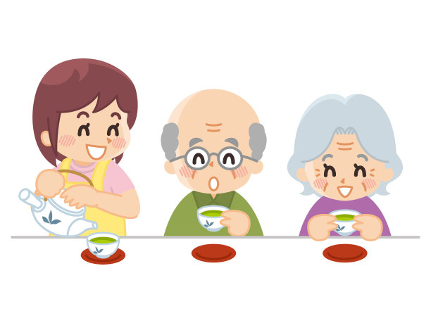 护工与老人喝茶图片下载