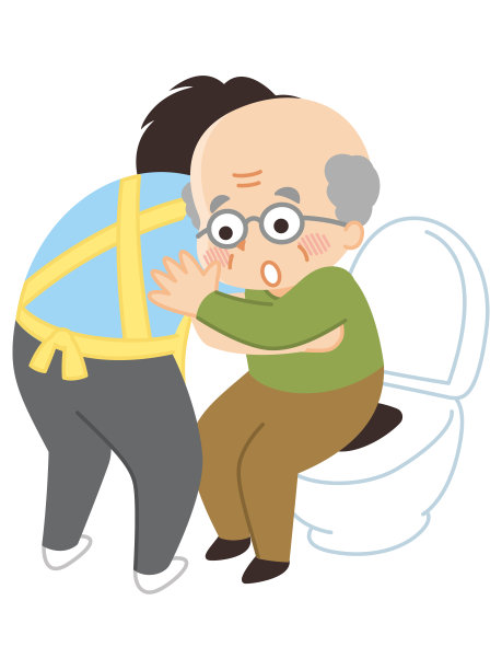 照顾者协助排泄。帮手。护理和福利。图片下载