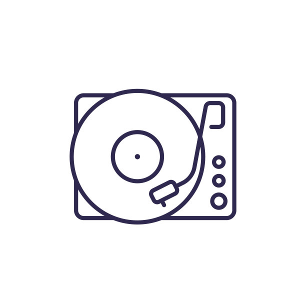 黑胶播放器线图标上的白色图片下载