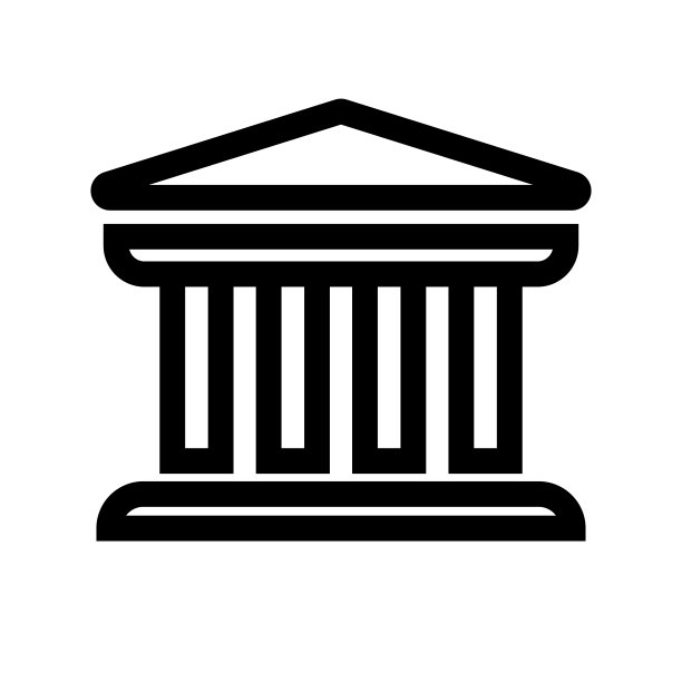 历史建筑和银行标志。向量。图片下载