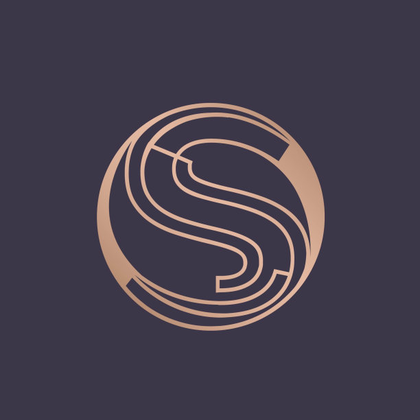 字母S标志。公司字体签名图标。大写字母提纲。交织线几何。图片下载