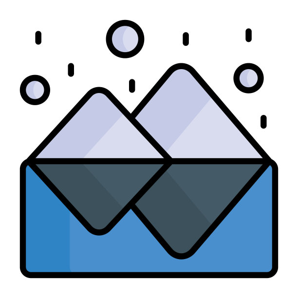 冰山矢量图标孤立在白色背景上图片下载