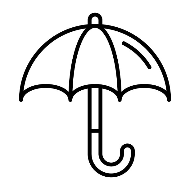 美丽的矢量图标的雨伞在现代风格图片下载