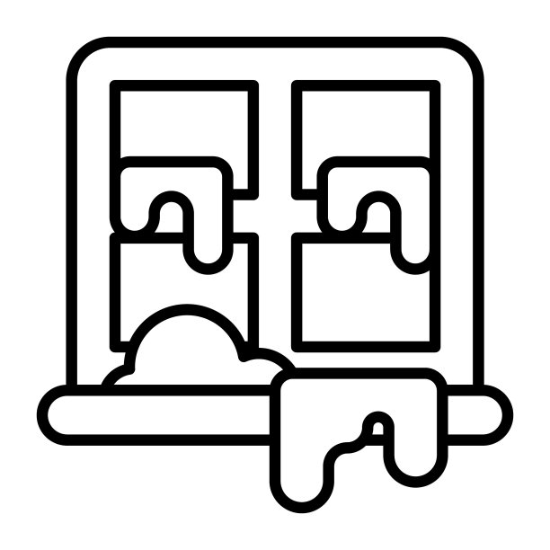 新潮风格的窗口矢量图标上的降雪图片下载