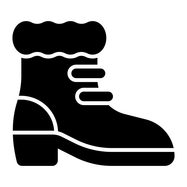 鞋类配件矢量图标设计的冬季靴图片下载