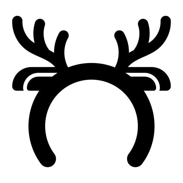 驯鹿头带矢量图标在时尚的风格图片下载
