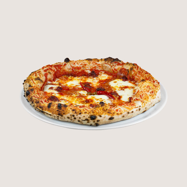 白色背景下的披萨照片。意大利的，美味的披萨。那不勒斯风味的香肠披萨图片下载