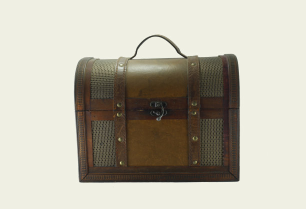 白色背景的装饰皮箱图片下载