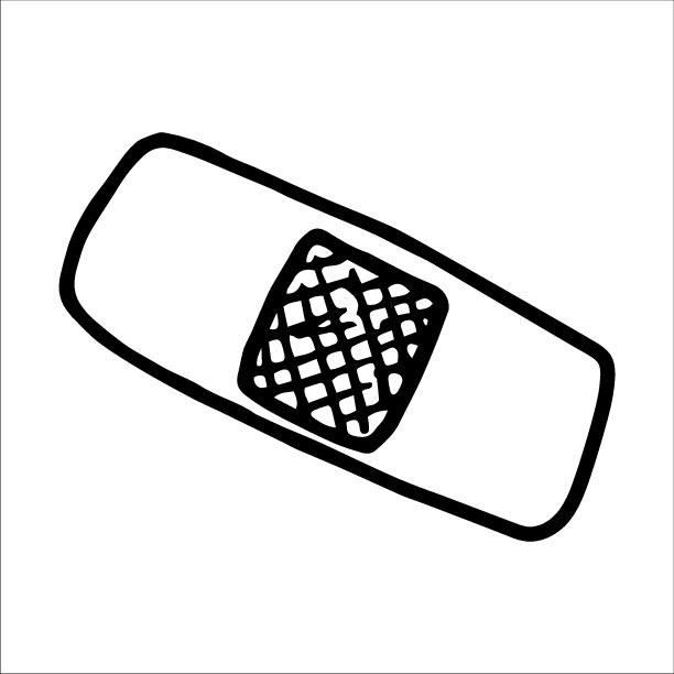 医用石膏涂鸦风格矢量插图隔离在白色上图片下载