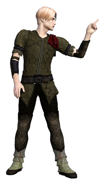 3D渲染童话王子在白色图片下载