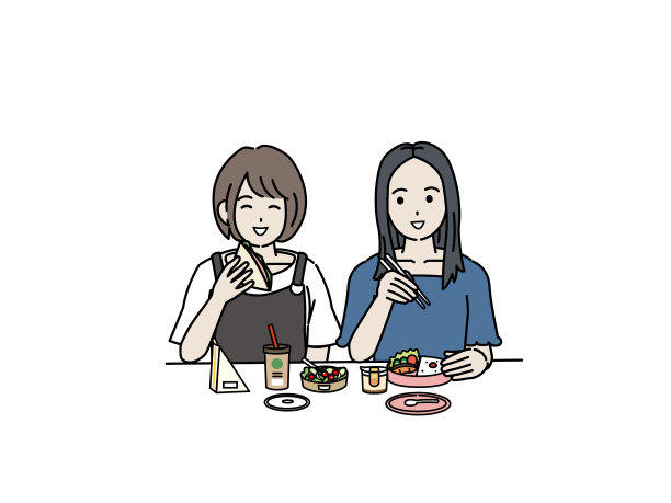 年轻女性吃午餐图片下载