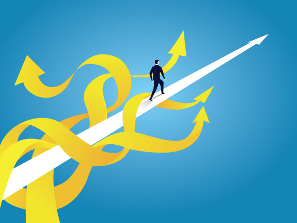 人在笔直的道路上行走，忽略其他干扰或障碍，专注和决心的概念图片下载