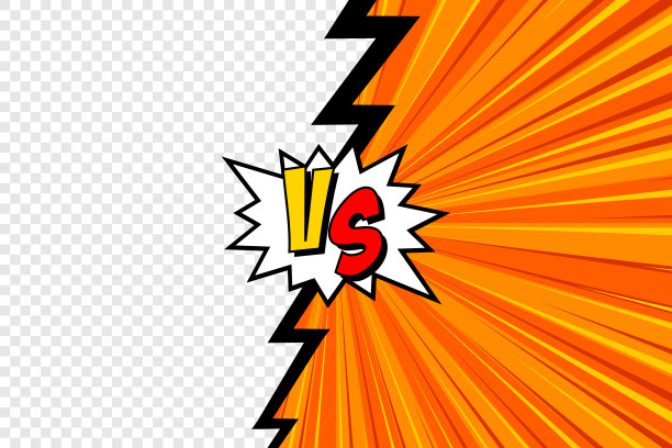 卡通漫画背景与空白的地方为您的设计。与作斗争。漫画书彩色竞赛或挑战海报模型。复古波普艺术风格。矢量图图片下载