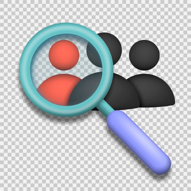 放大镜找人3d图标。矢量插图。图片下载