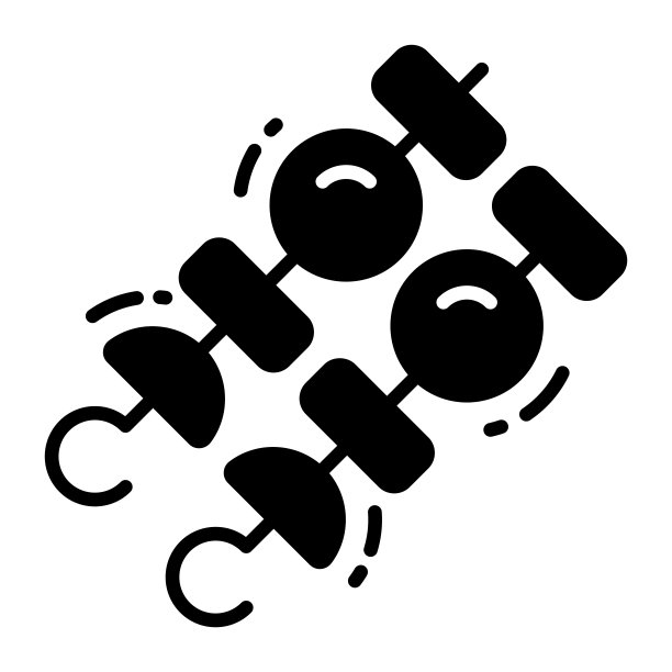 烧烤棒矢量图标孤立在白色背景图片下载