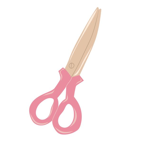 封闭的剪刀，粉色把手孤立在白色背景上图片下载
