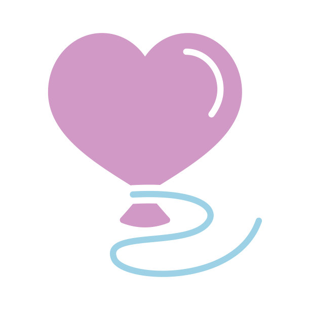 气球在心脏矢量图标的形式图片下载