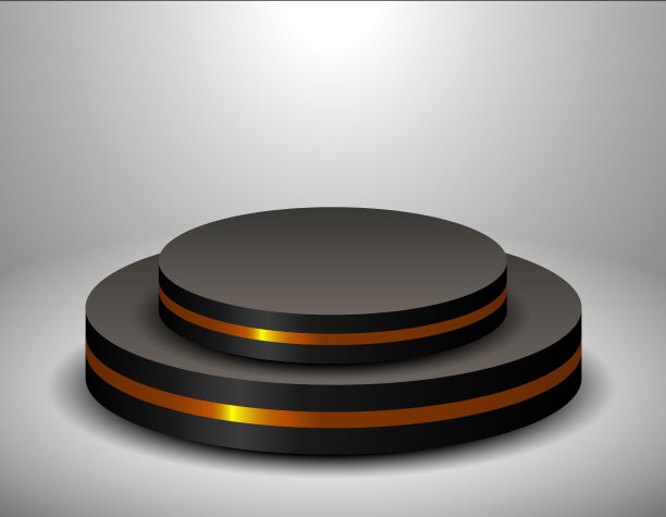 空讲台或基座展示场景在白色背景与圆柱形支架，空白最小产品货架站立背景图片下载