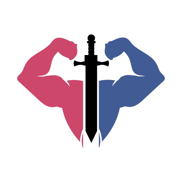 健身馆形体形成像角斗士标志和矢量图标图片下载