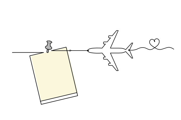 抽象彩色纸与回形针和平面作为线画在白色为背景图片下载