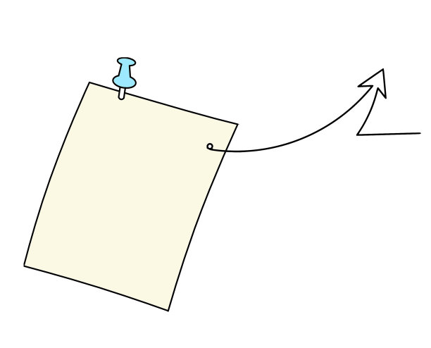 抽象彩色纸与回形针和方向线画在白色为背景图片下载