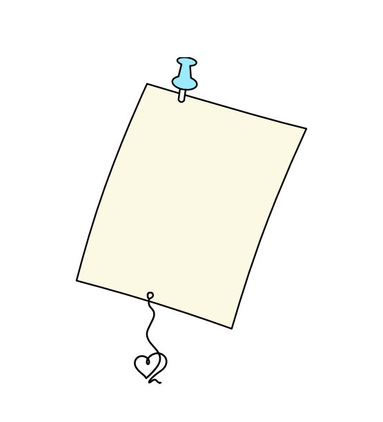 抽象彩色纸与回形针和心形线画在白色为背景图片下载