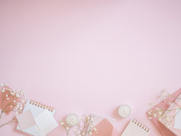 可爱的框架与粉色背景使用配件图片下载