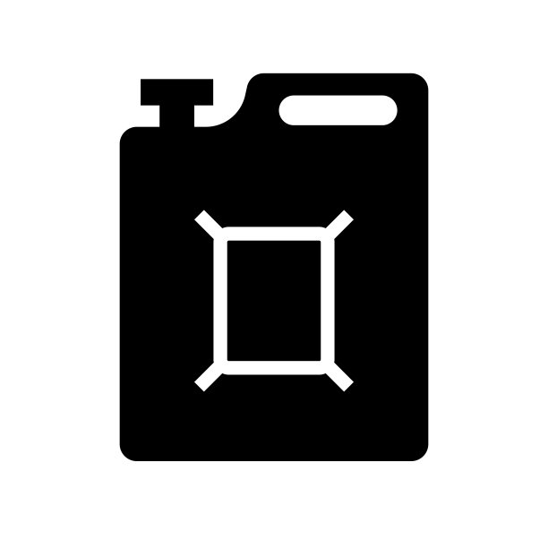 汽油塑料容器轮廓图标。燃料罐。矢量图。图片下载