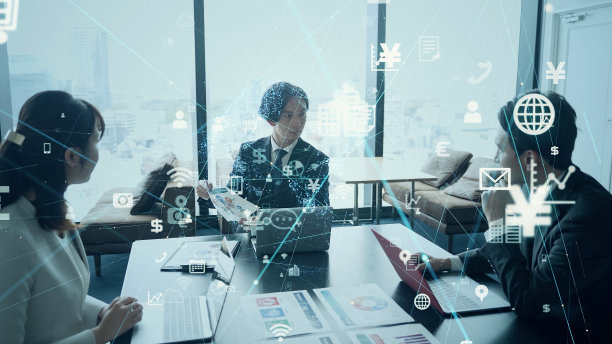 业务网络概念。数据分析。管理策略。团队合作。伙伴关系。人力资源。图片下载